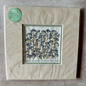 Alaskan Original Artwork Pressed Forget Me Not Flowers matted NEW